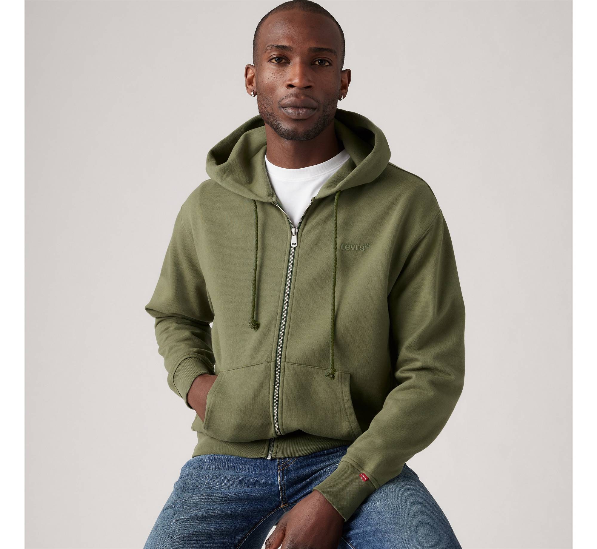 levis aunthentic full zip sweatshirt green levis aunthentic full zip sweatshirt green